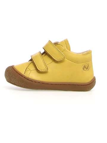 Naturino Skórzane buty "Coco" w kolorze żółtym do nauki chodzenia