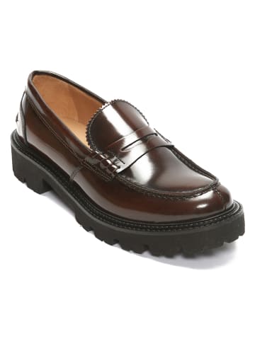 British Passport Leren mocassins bruin
