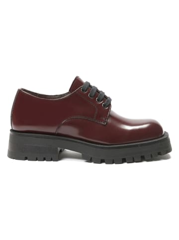 British Passport Leder-Schnürschuhe in Bordeaux