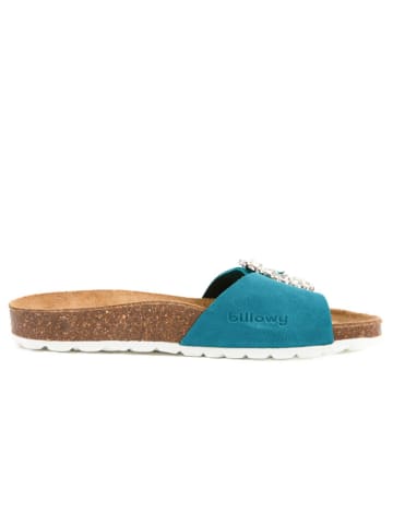 billowy Leren slippers blauw