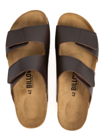 billowy Leren slippers bruin