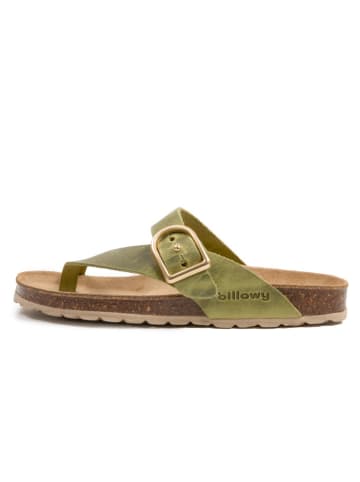 billowy Leren teenslippers groen