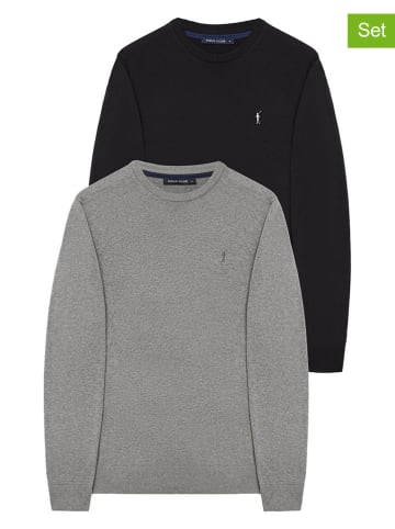 Polo Club Swetry (2 szt.) w kolorze czarnym i szarym