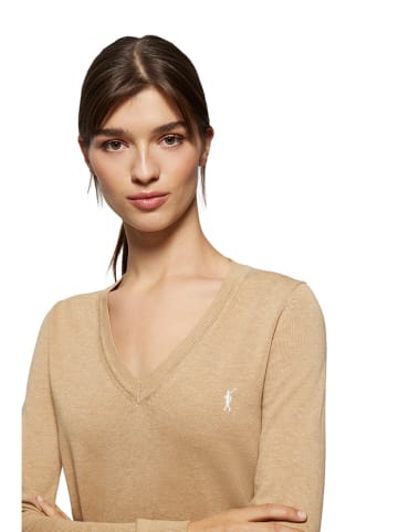Polo Club Pullover in Hellbraun
