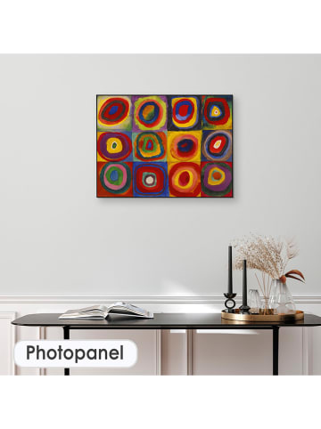 all4prints Houten kunstdruk "Kandinsky - Kleurstudie vierkanten" meerkleurig