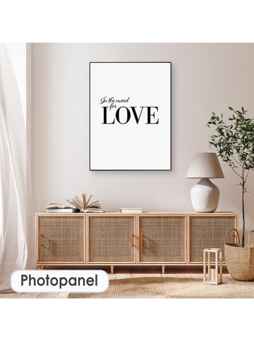 all4prints Holz-Kunstdruck "Love" in Weiß/ Schwarz