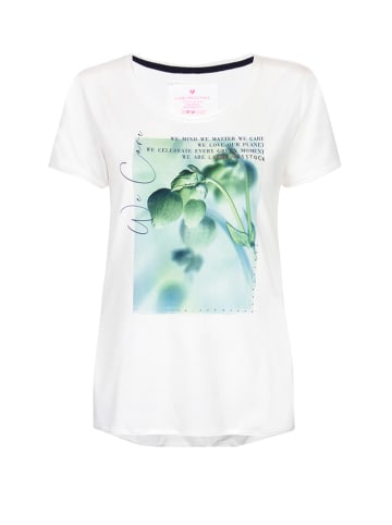 LIEBLINGSSTÜCK Koszulka "Cia" w kolorze biało-zielonym