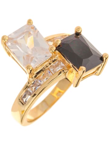 LA CHIQUITA Vergold. Ring mit Kristallen
