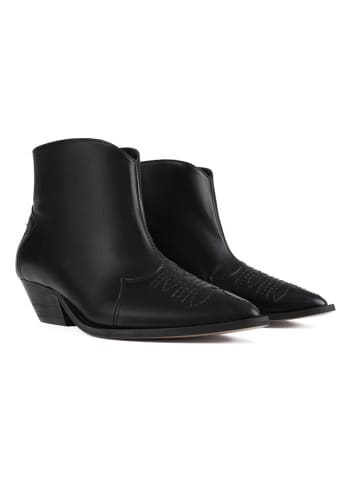 loft37 Leder-Cowboy-Boots "Capital City" in Schwarz