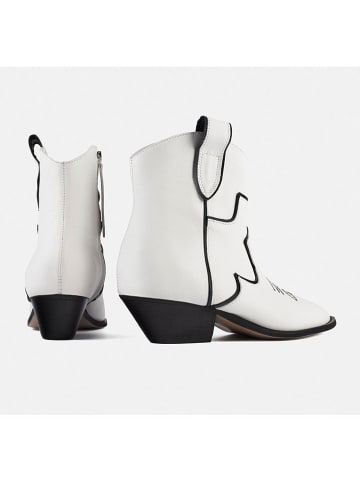 loft37 Leder-Boots in Weiß/ Schwarz