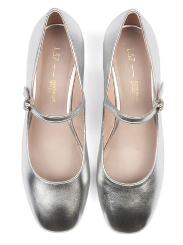 loft37 Leder-Spangenpumps in Silber
