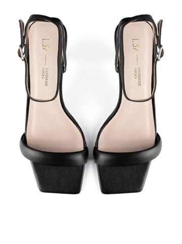 loft37 Skórzane sandały "Hypnotic" w kolorze czarnym