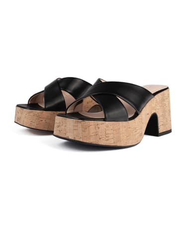 loft37 Leren slippers "It's No Secret" zwart