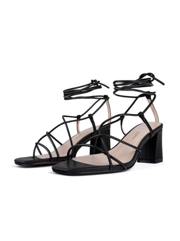 loft37 Leren haksandalen "Night Fever" zwart