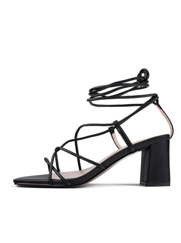 loft37 Leder-Sandaletten "Night Fever" in Schwarz