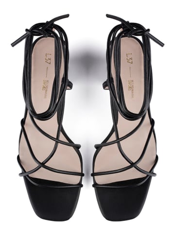 loft37 Leren haksandalen "Night Fever" zwart