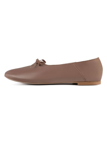 loft37 Leder-Ballerinas in Hellbraun