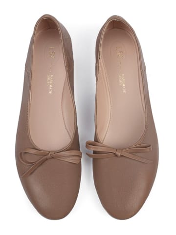 loft37 Leder-Ballerinas "Find The Way" in Hellbraun