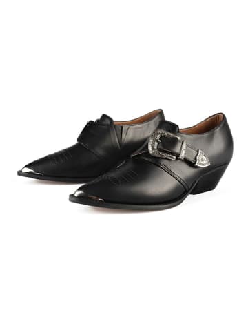 loft37 Leder-Slipper "Run A Red Light" in Schwarz
