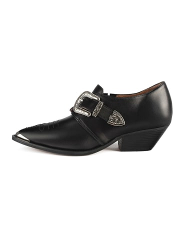 loft37 Leder-Slipper "Run A Red Light" in Schwarz