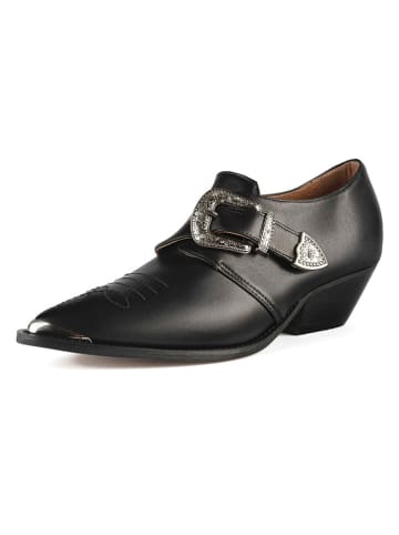 loft37 Leder-Slipper "Run A Red Light" in Schwarz