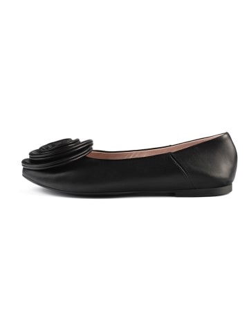 loft37 Leder-Ballerinas "Wild Roses" in Schwarz