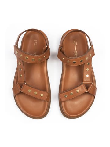 loft37 Leren sandalen "Starry Night" lichtbruin