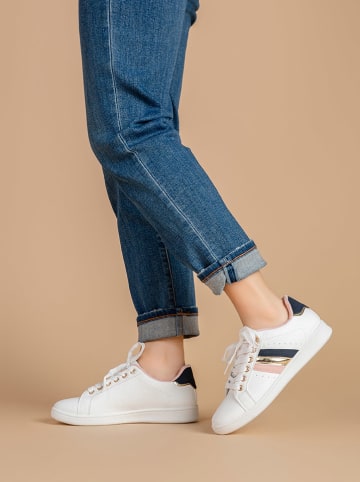Foreverfolie Sneakers wit/donkerblauw/lichtroze
