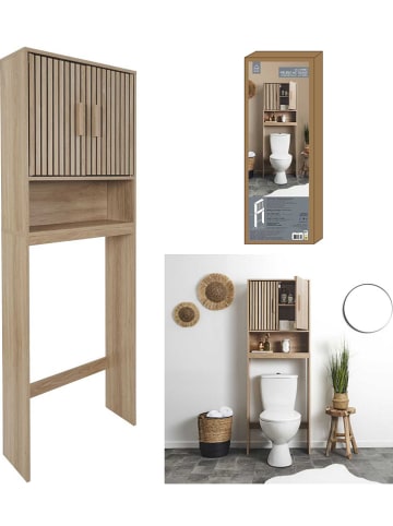THE HOME DECO FACTORY Badkamerkast naturel - (B)60 x (H)166 x (D)20 cm