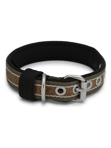 VOV & VUF Hundehalsband in Schwarz/ Braun
