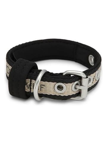 VOV & VUF Hundehalsband in Beige/ Schwarz