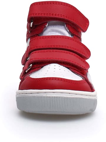 Naturino Skórzane sneakersy "Finnix" w kolorze biało-czerwonym