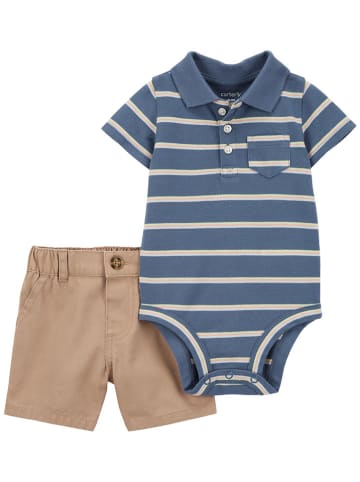 carter's 2-delige outfit donkerblauw/lichtbruin