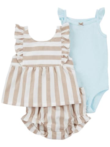 carter's 3-delige outfit beige/lichtblauw
