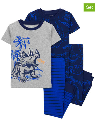 carter's 2er-Set: Pyjamas in Grau/ Blau
