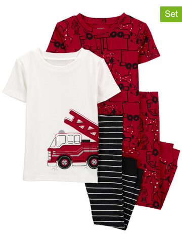 carter's 2er-Set: Pyjamas in Weiß/ Rot