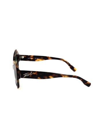 Karl Lagerfeld Damen-Sonnenbrille in Braun-Gelb/ Grün