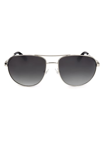 Guess Męskie okulary przeciwsłoneczne w kolorze srebrno-czarnym