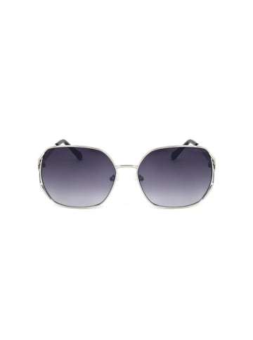 Guess Damskie okulary przeciwsłoneczne w kolorze srebrno-granatowym