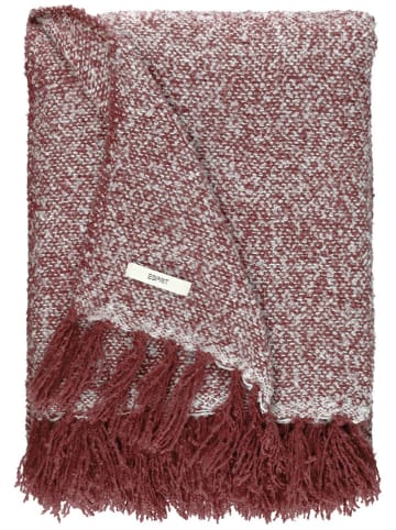 ESPRIT Pled "Bouclé" w kolorze ciemnoczerwonym