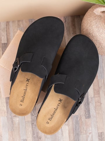 BABUNKERS Family Leder-Clogs in Schwarz