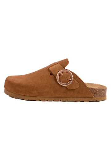 BABUNKERS Family Leder-Clogs in Hellbraun