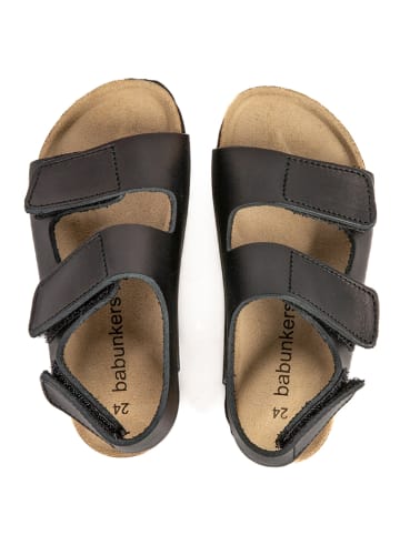 BABUNKERS Family Leder-Sandalen in Schwarz