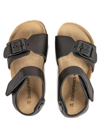 BABUNKERS Family Leder-Sandalen in Schwarz