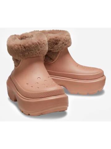 Crocs Botki zimowe "Stomp Lined" w kolorze jasnobrązowym