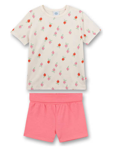 Sanetta Kidswear Pyjama in Creme/ Pink