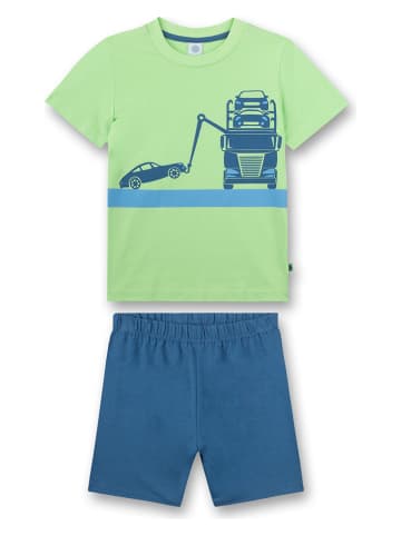 Sanetta Kidswear Pyjama in Blau/ Grün