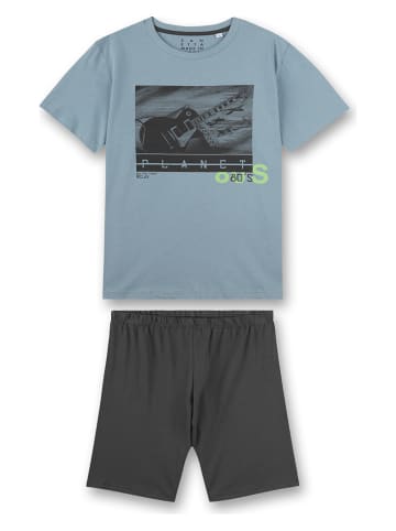Sanetta Kidswear Pyjama antraciet/lichtblauw
