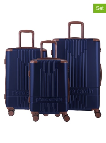 Pierre Cardin 3tlg. Hardcase-Trolleyset in Dunkelblau