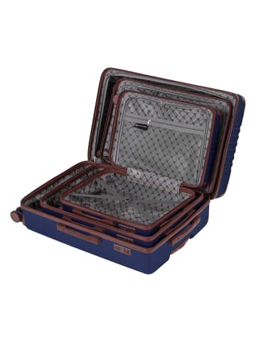 Pierre Cardin 3tlg. Hardcase-Trolleyset in Dunkelblau